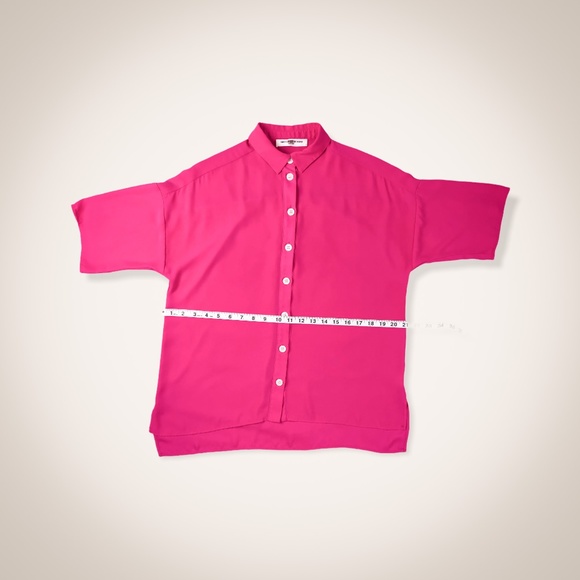 Amanda Uprichard Hot Pink Calton Button-down Top - Picture 9 of 10